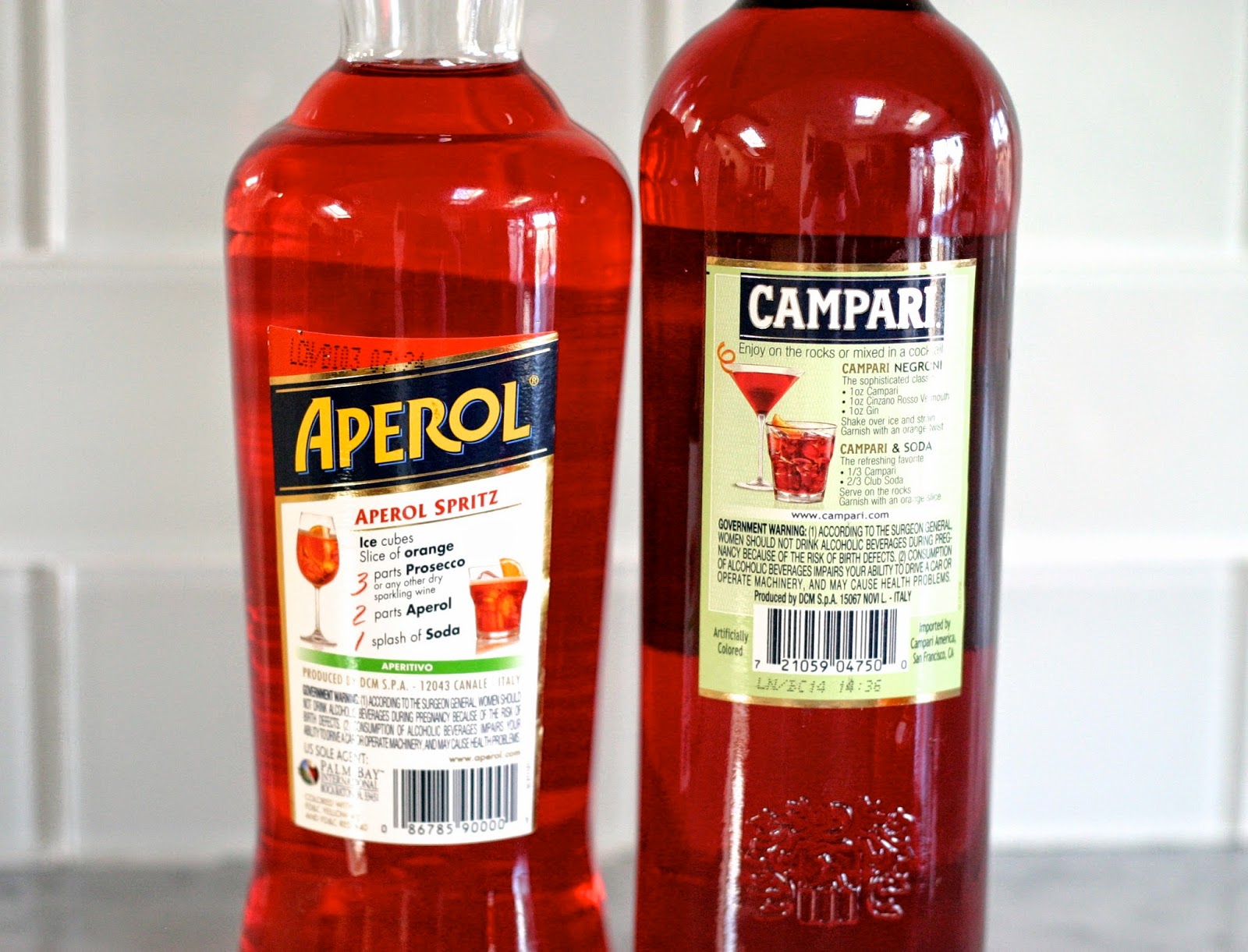 бутылки Campari Aperol сравнение и отличия этикетки аперитивов из Италии