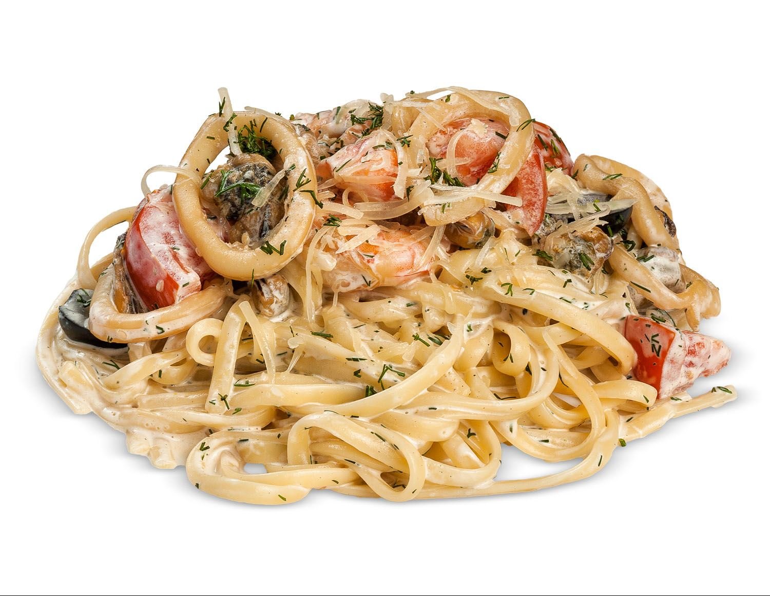 Спагетти «мидии и Пармиджано»