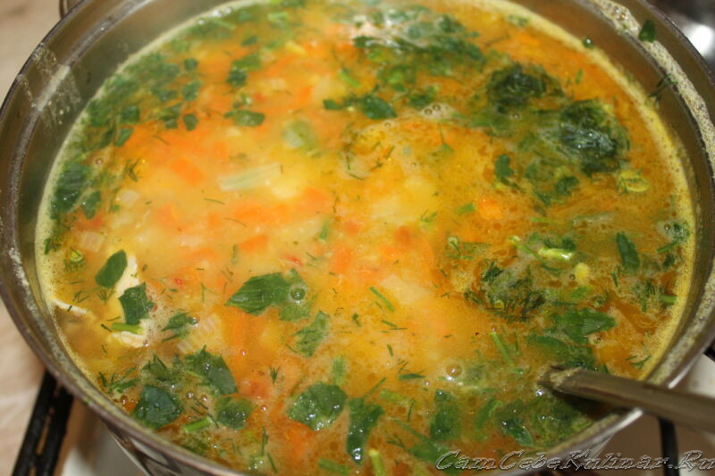 Очень вкусный гороховый суп с копчеными ребрышками