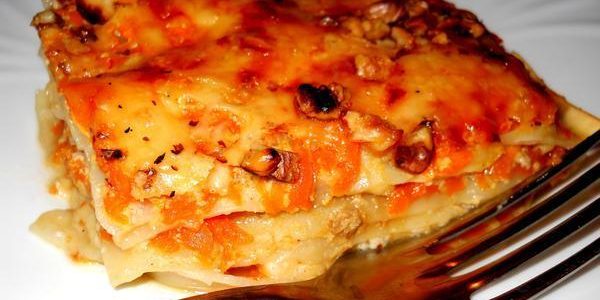 Рецепт лазаньи с тыквой, сыром и орехами