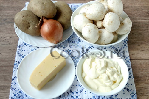 картошка с шампиньонами в духовке - ингредиенты