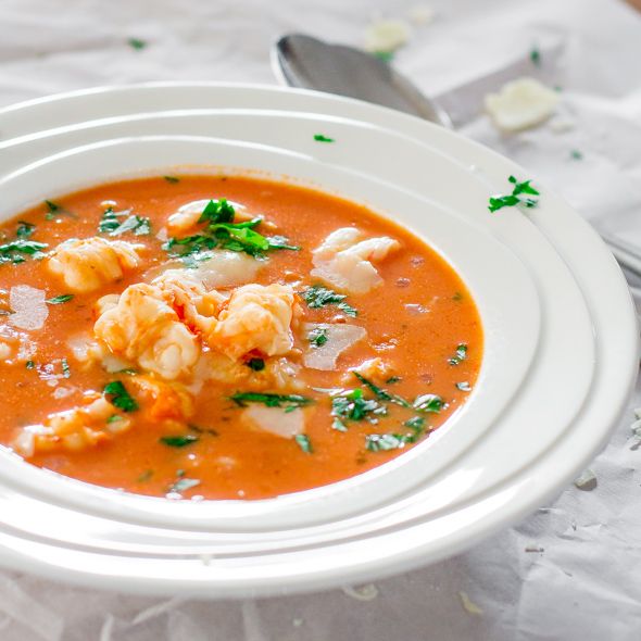 Томатный суп пюре с морепродуктами рецепт