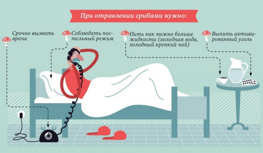 Первая помощь при отравлении грибами