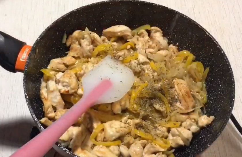 Куриное фрикасе с грибами