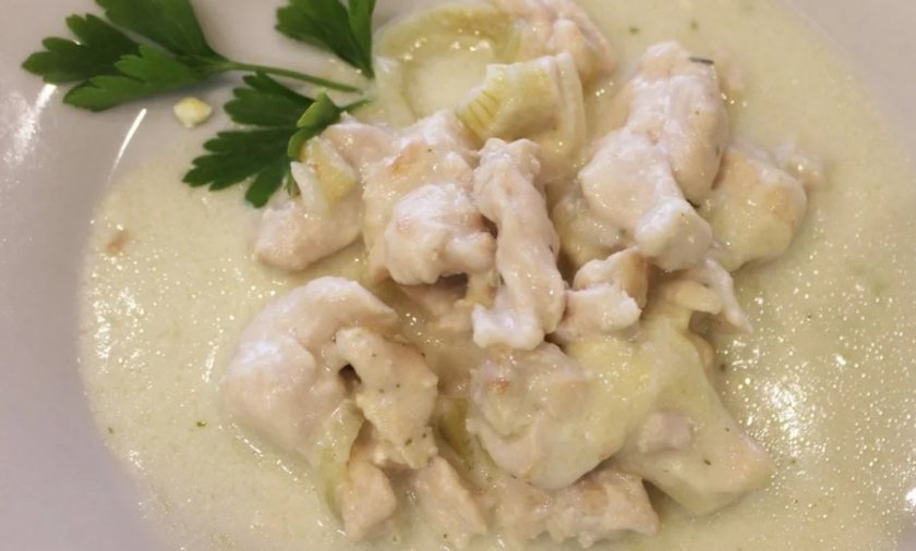 Куриное фрикасе с грибами