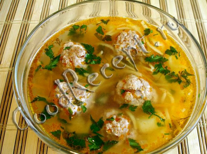 Суп с фрикадельками с вермишелью рецепт перец - по вкусу      
          Масло