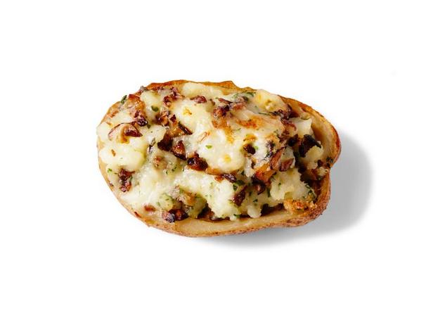 Фото Дважды запечённый картофель с грибами и сыром таледжо