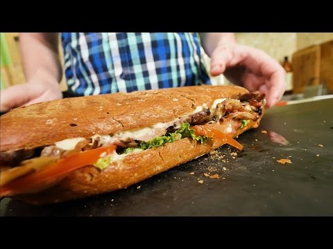 Стейк-сендвич в чиабатте на гриле (разорвишка)