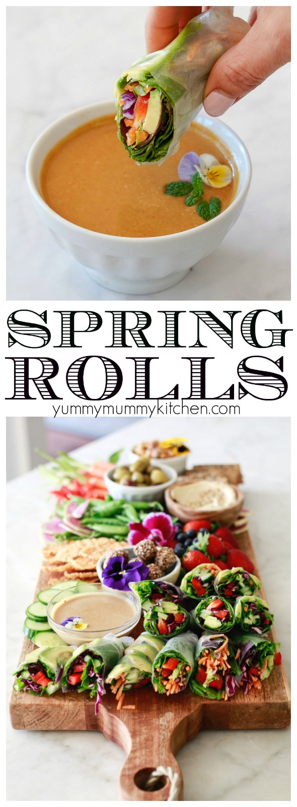 Find out how to make fresh spring rolls with this easy recipe. These vegan spring rolls with peanut sauce are so delicious! 
