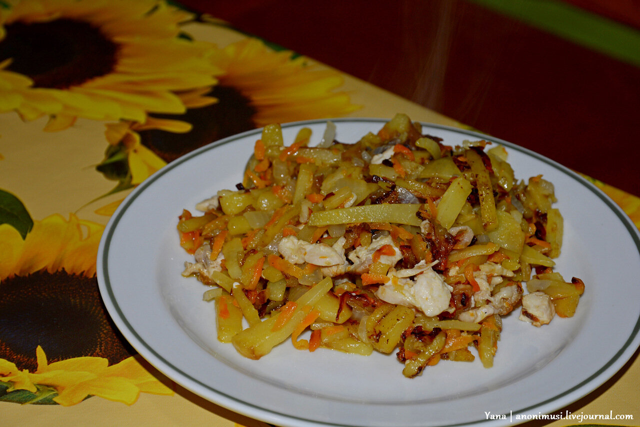 Жареная картошка с капустой на сковороде рецепт с фото