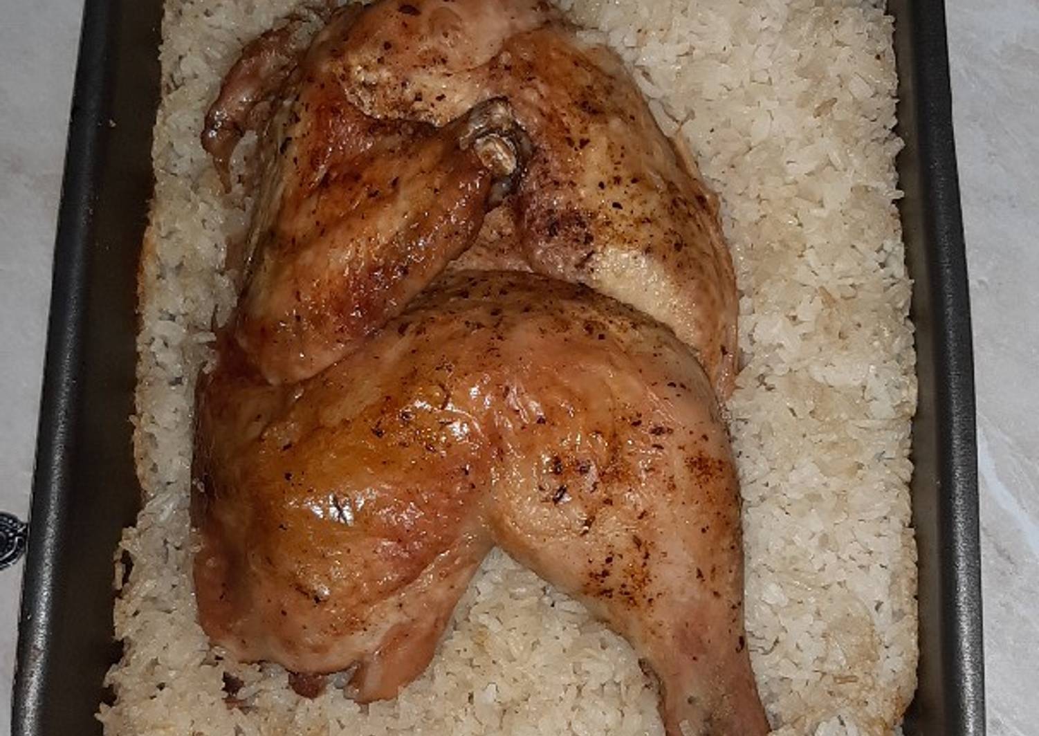 Рис с курицей в фольге в духовке