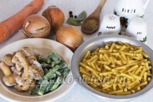 Макароны с овощами и грибами: Ингредиенты Макароны с овощами и грибами: Ингредиенты