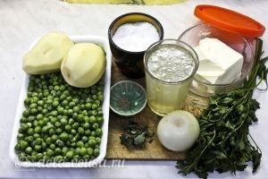 Суп-пюре из зеленого горошка: Ингредиенты