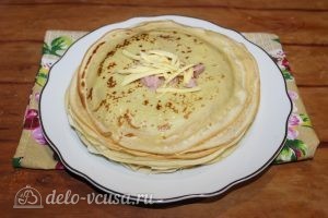 Блины с ветчиной и сыром: Добавить сыр