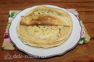Блины с ветчиной и сыром: Завернуть блинчик
