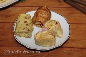 Блины с ветчиной и сыром