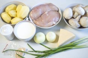 Картофельная запеканка с курицей и грибами: Ингредиенты