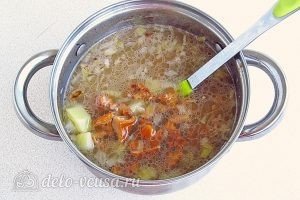 Суп из свежих лисичек: Варим в течение 5 минут