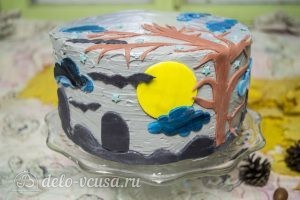 Тыквенный торт с творожным кремом: Украшаем торт