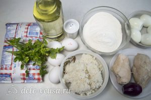 Блины с курицей и рисом: Ингредиенты