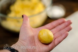 Лимонное печенье: Сформировать шарик из теста