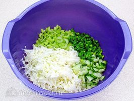 Салат из капусты с сельдереем и огурцом: Соединить все ингредиенты