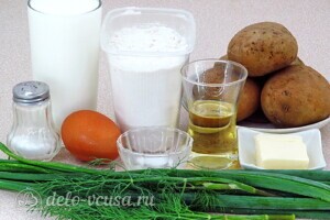 Блинчики с картошкой и зеленым луком: Ингредиенты