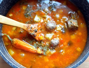 Рисовый суп "Мастава" с фрикадельками - фото шаг 9