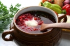 Борщ с грибами и фасолью