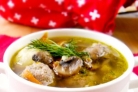 Суп с грибами и фасолью