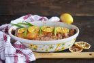 Голец с сыром и орехами