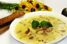 Летний суп из лисичек с плавленым сыром