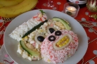 Салат "Обезьянка" с кальмарами