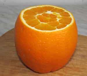 Апельсин без верхушки и донышка
