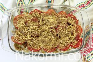 Запеканка из баклажанов с фаршем и помидорами