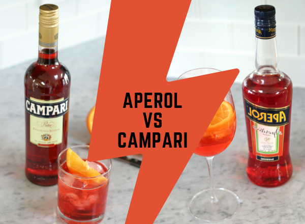 aperol VS campari сравнение что лучше разница одно и тоже две бутылки и два коктейля итальянский аперитив