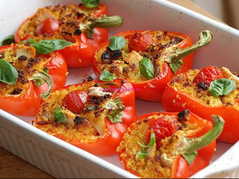 перец с мясом в духовке