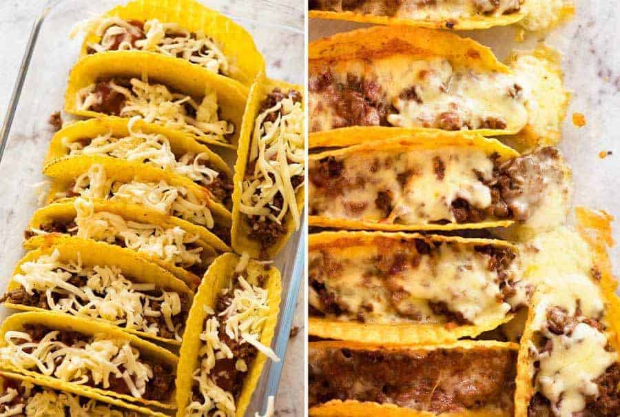 Preparation steps for baked Beef Taco recipe