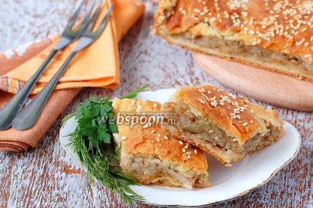 Фото рецепта Постный пирог с картофелем и гречкой