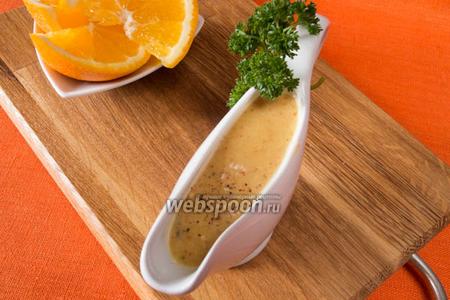 Фото рецепта Апельсиновый соус с горчицей и кунжутом 