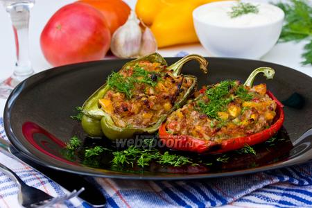 Фото рецепта Перец фаршированный мясом и овощами