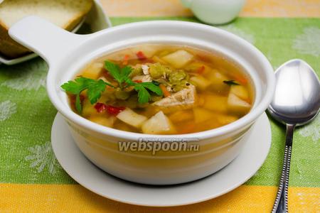 Фото рецепта Суп из сухого зелёного горошка с сельдереем