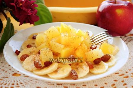 Фото рецепта Салат из ананаса и бананов