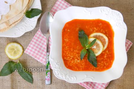 Фото рецепта Суп из чечевицы и булгура
