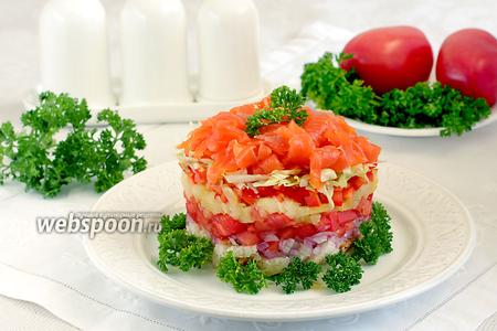 Фото рецепта Салат с  форелью и овощами