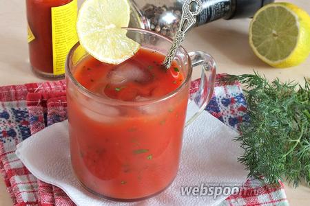 Фото рецепта Освежающий томатный коктейль с петрушкой