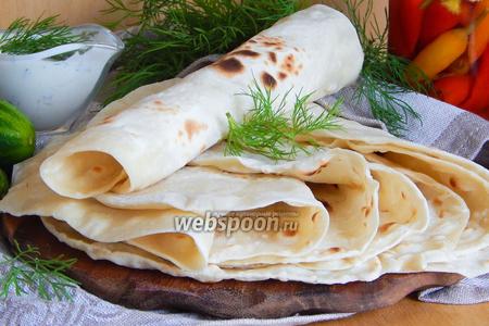 Фото рецепта Тонкий армянский лаваш на сковороде