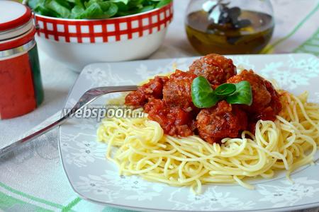Фото рецепта Спагетти с тефтельками