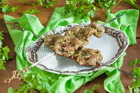 Фото рецепта Шашлык из говядины в духовке