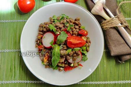 Фото рецепта Чечевичный салат с редиской